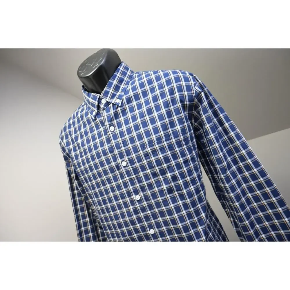 J Crew Flex Wash Dress Shirt Slim Untucked Button Up Long Sleeve‎ Mens Sz Large